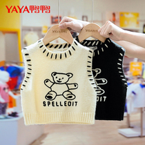 Duck Duck Boys Sweater 2021 Spring and Autumn Girls Knitted Sweater Vest Baby Top Childrens foreign baby boom