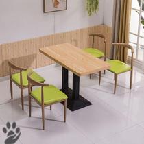 Dining Room Fashion Retro Small Eating Shop Themed Restaurant Dining Table And Chairs Creative Fire Pot Shop One Table Four Chairs Atmospheric Noodle