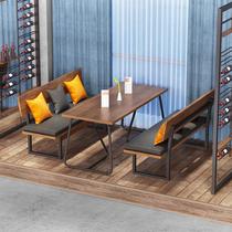 Retro industrial style restaurant deck sofa commercial barbecue shop cafe table and bar music bar table and chair combination
