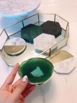  Factory punch reputation promotion Marble teacup mat decoration mat Coffee heat insulation water coaster decoration booth