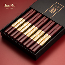 Upscale Chinese New Year Red chopsticks Home Anti-slip moisture resistant Family chopsticks High-face value high-end alloy chopsticks