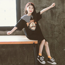 Korean girls skirt summer thin Western cotton cotton summer princess dress big childrens dress 2021 New