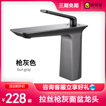 German gun gray light luxury all copper toilet hot and cold water faucet bathroom washbasin bathroom cabinet basin faucet