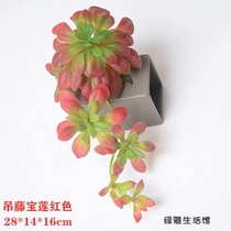 Simulation of flower and grass emulation multi-meat fake multi-meat combined microlandscape pendulum to make potted home decoration fake green planting wall