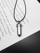 Han goose-natural terahertz stone titanium Hertz six-sided drop bullet pendant fashion Health energy stone to send girls