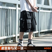 AOGZ National Tide brand function wind sports pants mens summer loose hip-hop trend multi-pocket tooling five-point shorts