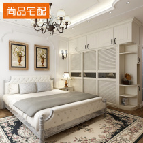 Shangpin home delivery Overall cloakroom wardrobe customization British style sliding door sliding door dresser storage combination customization