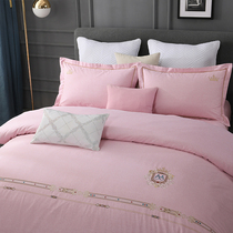 Ramada thickened cotton pure cotton embroidery four-piece set Autumn and winter 1 8 meters double BS46