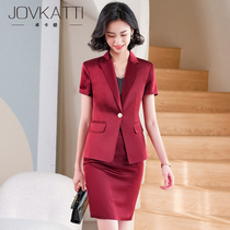 JOVKATTI acetic acid suit suit women Summer thin short sleeve sales department hotel lobby manager professional tooling