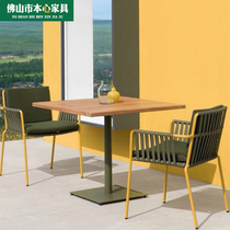 Outdoor table and chairs courtyard balcony rattan chair three-piece set outdoor overlapping rattan chair open air sunscreen waterproof terrace outside