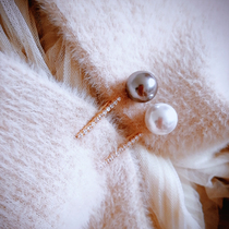 Custom design simple large pearl zircon bib pants anti-slip neckline pin sweater coat buckle brooch