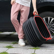 Car trash can multifunctional car interior foldable car retractable bucket car storage supplies