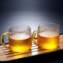 Japan-style high-temperature-resistant glass-cup hammered domestic water glass male and female flower tea cup with milk cup beverage cup coffee cup