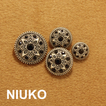 NIUKO clothing accessories exquisite clothing DIY buckle black silver retro coat buttons high-end windbreaker buttons