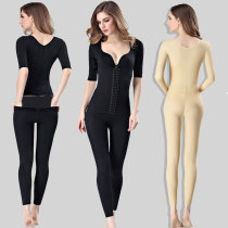 Shapewear One-piece Long-sleeved trousers Back-off body slimming arm female shapewear full body strong pressure corset