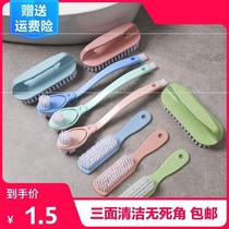 Household shoe brush shoe and collar three sides washing clothes combined plastic plastic plate simple multi-function cleaning brush