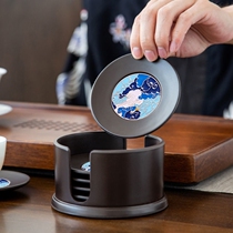 Teacup mat Creative Electric Wood tea cup mat tea cup cushion heat insulation mat enamel Japanese home kung fu tea cup holder anti-hot