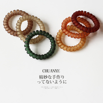 Kawano frosted telephone line Hairband temperament Japanese and Korean temperament hair rope net red new simple leather band female tie head rope