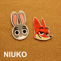 NIUKO cloth sticker DIY exquisite cloth label adhesive hot stamping animal city rabbit Fox embroidery painting sticker