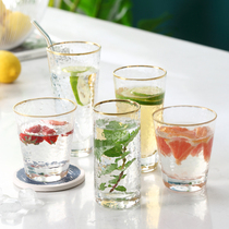 Net red ins hammer mesh gold border glass glass home wine cup tea cup Cup Cup Cup cup tea juice drink cup set