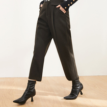 Seven volume a cut small man autumn and winter letter webbing Joker straight tube trousers casual pants temperament commuter trousers 791