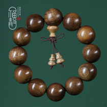 Golden nanmu old material Wujin bottom small leaf Zhennan 20mm beads hand string f249