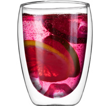 Heat-resistant double-layer transparent glass egg cup water cup large capacity tea cup Milk Cup Anti-scalding full 2