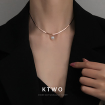 French advanced fashion temperament Korea 2021 new simple snake bone imitation pearl necklace female Net red choker