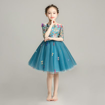 Girls Catwalk Evening dress Wedding dress Girls Birthday princess dress Puffy yarn Children host piano performance suit