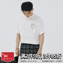 SAMESAME21SS Daisy Joker foundation solid color logo short sleeve cotton base loose Tide brand men and women clothing