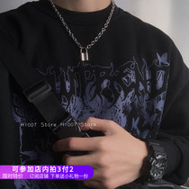 H1007 Xiao fight with the same style of lock head necklace male titanium steel without dropping color lukewarm wind light extravagant and small crowdnet red collarbone chain