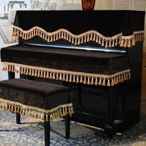 Piano cover full cover high-grade flannel gold velvet three-piece piano stool cover dust cover half cover European piano cover