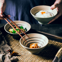 Japan-style Horn Rice Bowls ceramic bowls 5-inch soup noodles bowls Creative Home Restaurant rice bowls Dining Bowls Cutlery Suit