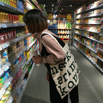 2020 Korean Lazy Style Daily INS Large Letter Canvas Bag Shoulder Bag Cloth Bag Womens Portable Versatile New Product