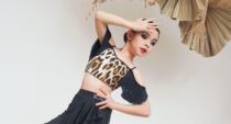 BLINGC Latin dance children practice suit less BAO WEN Practice Martial harness Harness One-piece Dress Half Skirt