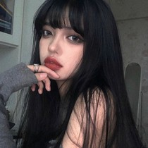 Net Red Wig Womens Clothing Comic Liu Haicang Straight Hair Lolita Pseudo Maiden Black Long Hair Nature Realistic Whole Headgear Style