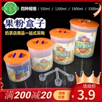 Special plastic storage fruit powder box for milk tea shop with lid Food tea coffee bean sealed tank Round large storage tank