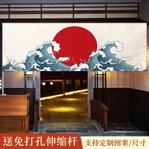 Custom warm curtain Japanese curtain fabric decoration hanging curtain restaurant door head short curtain sushi restaurant shop half curtain