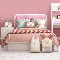 Childrens bed girl princess bed single bed girl pink bed childrens room bedroom furniture soft bag high box 1 2 meters