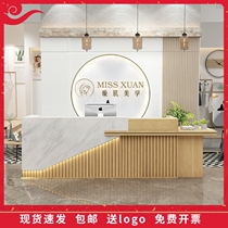 Desk consulting counter at the front desk of the beauty salon desk reception desk