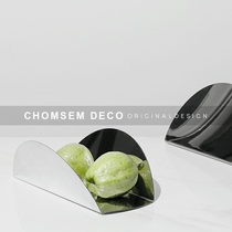 Simple modern light luxury metal fruit tray tray creative soft decoration Home model room living room desktop decoration