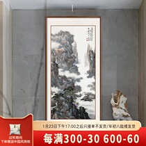 New Chinese style entrance porch decorative painting traditional Chinese painting landscape painting hanging painting living room Chinese style corridor corridor mural vertical style