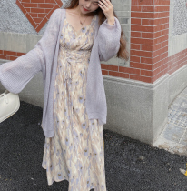 MOBAI homemade autumn day Twilight style retro temperament one-piece dress Skirt Woman Lace casings with slim and gentle wind Long dress