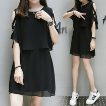 Big Code Women Dress Summer Dress Slightly Fat mm Belly Breath Minus dress Dress Fat Sister Covered in Slim Fashion Dresses