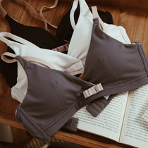 Xiansan cross beautiful back triangle cup without steel ring bra breathable cotton thin sports girl small chest underwear