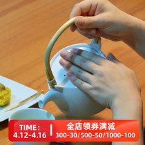 Spot Japan imports white - shan pottery teapot teapot tea bowl tea - filter net Japanese simple white porcelain tea set