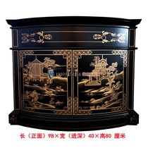 Yangzhou lacquerware factory neoclassical lacquer art home decoration black gold double door one draw porch decoration cabinet customization