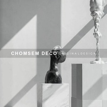 Awakened figure Large sculpture decoration Light luxury model room Hotel portrait soft decoration Sales office decoration