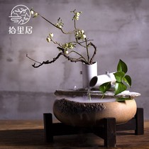 Shiliju ceramic water ornaments Feng Shui humidifier water language floral home decoration Living room creative and practical