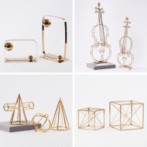 Modern simple geometric metal art decoration Home decoration Nordic model room Wine cabinet TV cabinet decoration